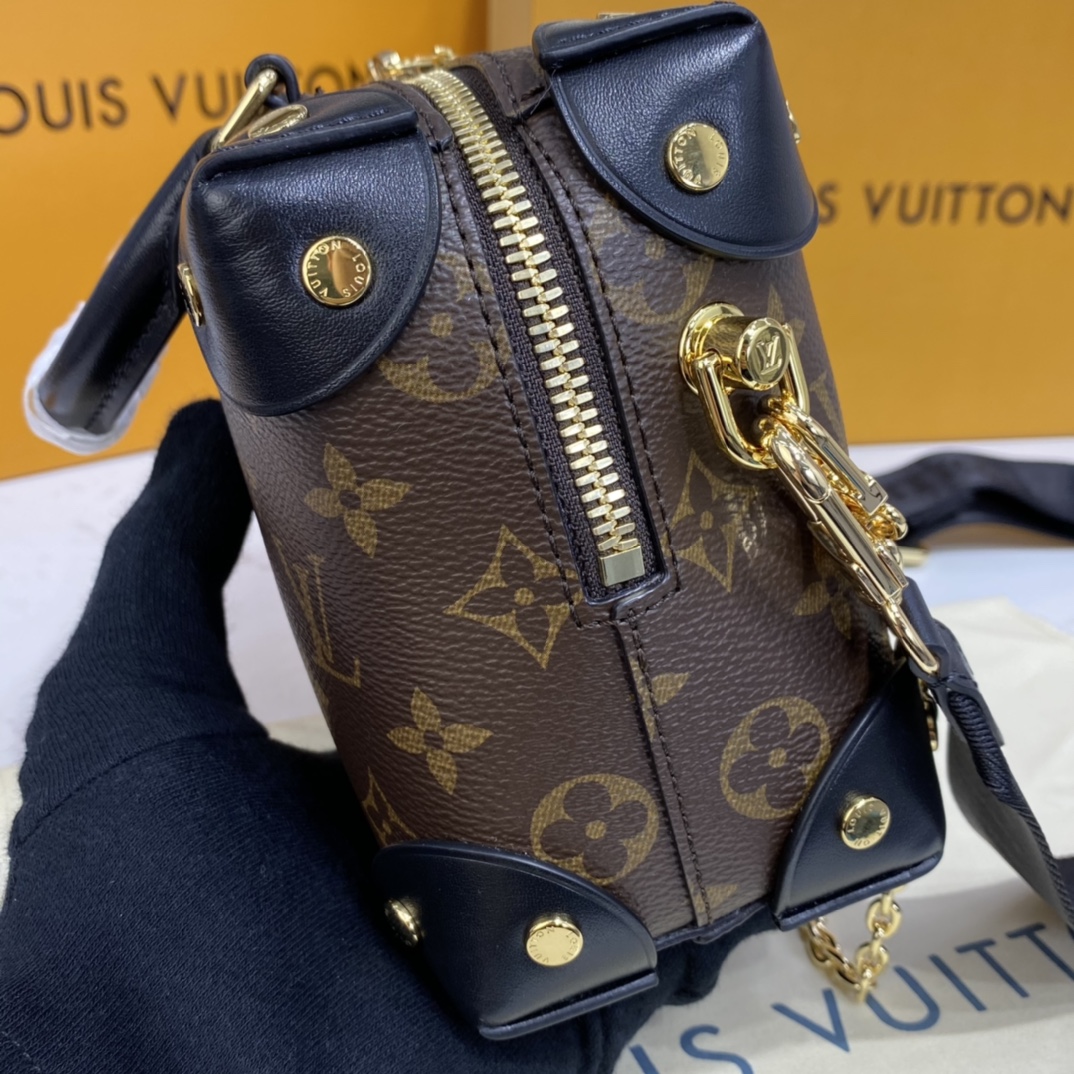 Louis Vuitton PETITE MALLE SOUPLE Handbag Monogram M45571 Black